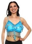 Chiffon Deluxe Bra Top - LT. BLUE TURQUOISE / SILVER