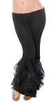 Fusion Dance Pants with Ruffle Accents - BLACK