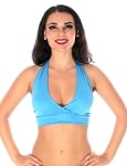 Comfy Stretch Halter Dance Top - BLUE TURQUOISE