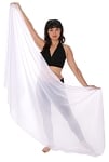 3-Yard Fine Chiffon Silky Lightweight Belly Dance Veil - WHITE