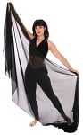 3-Yard Fine Chiffon Silky Lightweight Belly Dance Veil - BLACK