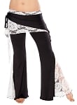 Fusion Dance Pants with Lace Accents - BLACK / IVORY