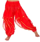 KIDS Endless Wave Bollywood Ruffle Harem Pants - RED