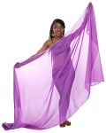 3 Yard Chiffon Belly Dance Veil with Sequin Trim - PURPLE / SILVER