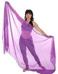 3 Yard Chiffon Belly Dance Veil with Sequin Trim - PURPLE / GOLD