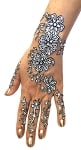 6-Piece Glitter and Beads Stick-On Henna Temporary Tattoo Set - SILVER