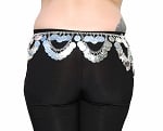 Lightweight Metal Coin Belly Dance Belt with Swags - SILVER