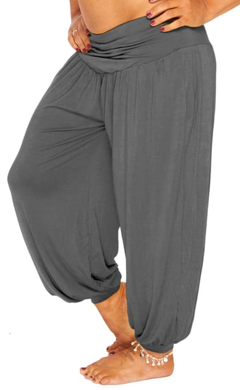 Comfy Stretch Harem Pants - GREY
