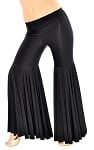 Mermaid Style Super Bell Bottom Fusion Dance Pants - BLACK