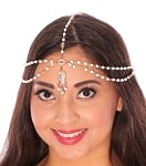 Elegant Pearl & Rhinestone Belly Dance Bollywood Headpiece