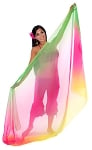 3-Yard Chiffon Ombre Belly Dance Veil - GREEN / FUCHSIA / YELLOW