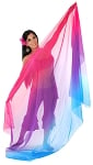 3-Yard Chiffon Ombre Belly Dance Veil - FUCHSIA / PURPLE / TURQUOISE