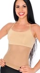 Stretchy Dance Top with Sheer Mesh Belly Cover - LIGHT NUDE
