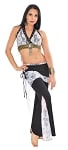 Tribal Fusion Studded Lace Pants Set - BLACK / WHITE