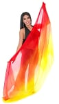 Ombre Silk Belly Dance Veil - RED / ORANGE / YELLOW