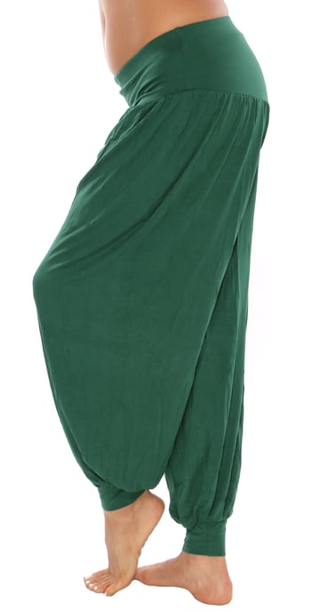 Comfy Stretch Harem Pants - JADE GREEN