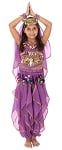 Little Girls Endless Waves Arabian Princess Bollywood Costume - PURPLE