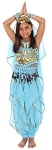 Little Girls Endless Waves Arabian Princess Bollywood Costume - BLUE TURQUOISE