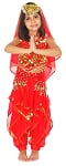Little Girls Bollywood Princess Belly Dance Costume - RED