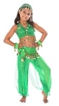 6-Piece Sparkle & Shine Genie Belly Dancer Kids Costume - GREEN