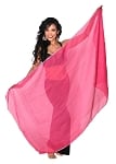 Petite Chiffon Belly Dance Veil with Sequin Trim - ROSE PINK / SILVER