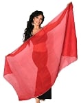 Petite Chiffon Belly Dance Veil with Sequin Trim - RED / SILVER