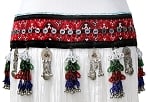 Afghani Kuchi Tribal Textile Belt with Beaded Tassels and Bells