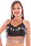 Chiffon Costume Top with Coins - BLACK / SILVER