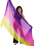 Ombre Silk Tie Dye Bellydance Veil - PURPLE / FUCHSIA / YELLOW