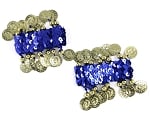 Sequin Stretch Bracelets with Coins (PAIR) - BLUE / GOLD