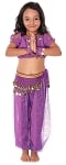 5-Piece Little Girls Arabian Princess Genie Kids Costume - PURPLE