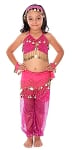 6-Piece Sparkle & Shine Genie Belly Dancer Kids Costume - FUCHSIA PINK