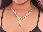 Diamonds and Pearls Rhinestone Costume Necklace