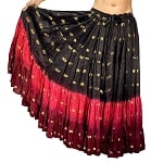 25 Yard BINDI SARI Dance Skirt - BLACK /  RED / BURGUNDY