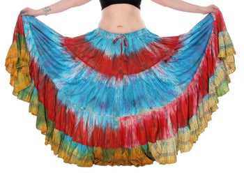 25 Yard TIE DYE Tribal Skirt - RAINBOW