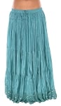 10 Yard Tiered Tribal Skirt with Lurex Trim - TEAL GREEN