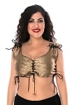 Banarsi Lace Up Metallic Choli Bodice  - GOLD / BLACK