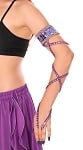Arm Band with Stretch Wrap Strap Sleeve - PURPLE / SILVER   