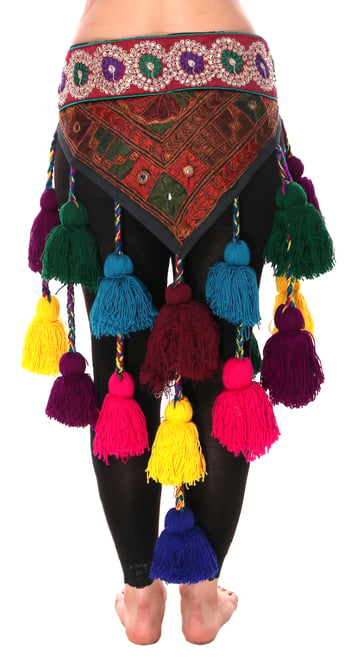 Tassel Belt with Embroidered Designs & Shisha Mirrors