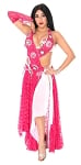 CAIRO COLLECTION: Professional Belly Dance Costume Dress from Egypt - RASPBERRY / PINK WHITE