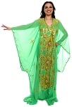 CAIRO COLLECTION: Traditional Khaleeji Thobe Dress - BRIGHT GREEN 