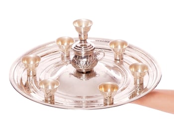 Tea Set Balancing Tray from Egypt - SILVER