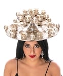 2-Level Tea Set Balancing Tray from Egypt - SILVER