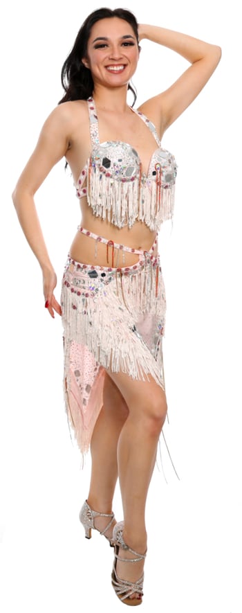 Cairo Collection: Modern Egyptian Fringe Costume - LIGHT PINK