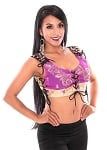 Embroidered Tribal Lace-Up Choli Top - ROYAL PURPLE