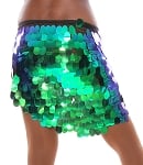 Hip Wrap with Paillettes - IRIDESCENT GREEN BLUE