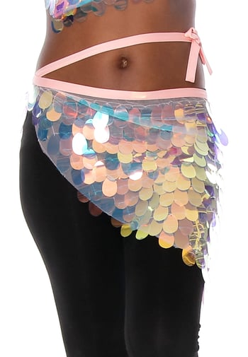 Hip Wrap with Paillettes - IRIDESCENT WHITE OPAL