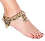 Chain Costume Anklet with Coins - GOLD