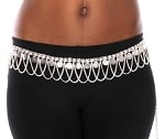 Metal Mesh Coin Costume Belt with Chain Drapes - SILVER