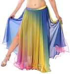 2 Layer Chiffon Ombre Skirt - RAINBOW